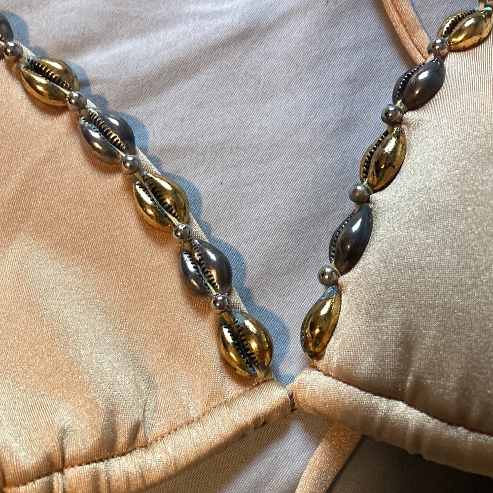 Gold Shell-Accent String Bikini Top & Bottom - Picture 4 of 6